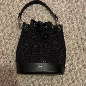 Coach Rhinestone Black Mini Bucket Bag